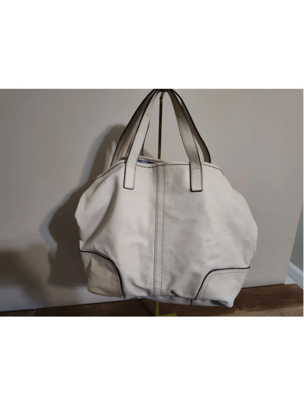 Women's Coach Leather Hobo Bag One Size White